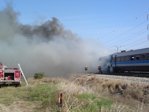 Two moderately injured after fire breaks out on central Israel train