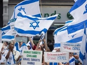 Thousands rallied in support of Israel in London and New York