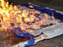 В Азербайджане сожгли флаг Израиля