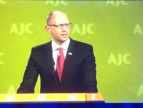 Ukraine defending Europe, says Yatsenyuk to AJC