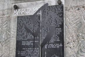 Warsaw Ghetto plaque defaced with swastika