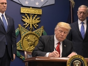 U.S. President Donald Trump signs proclamation designating a week of remembrance of the victims of the Holocaust