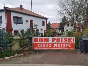 &#039;Entry forbidden to Jews, Commies, and all thieves and traitors of Poland,&#039; reads sign at the entrance of Polish guest