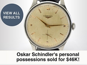 Личные вещи Оскара Шиндлера проданы на аукционе за более чем 46 000 долларов
