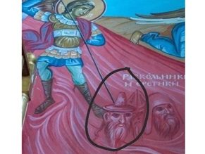 В Калуге проявилась церковная фреска с изображением еврея как «еретика и раскольника»